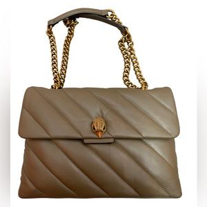 Kurt Geiger London Large Quilted Soft Leather Khaki
Convertible Chain Bag